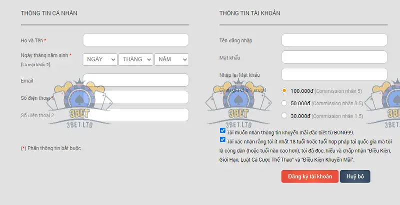 Hướng Dẫn Đăng Ký Tài Khoản 3BET: Chi Tiết Từ A Đến Z 6 Tạo Tài Khoản 3BET Trực Tiếp Không Qua Đại Lý