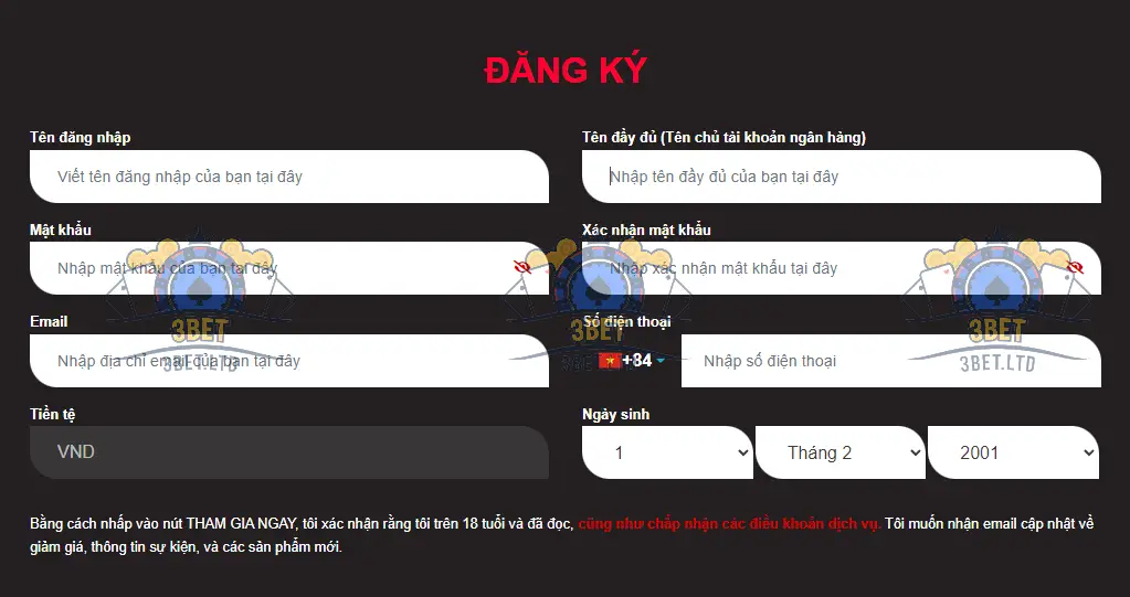 Hướng Dẫn Đăng Ký Tài Khoản 3BET: Chi Tiết Từ A Đến Z 5 Hướng Dẫn Thiết Lập Tài Khoản 3BET Trên Máy Tính (PC)